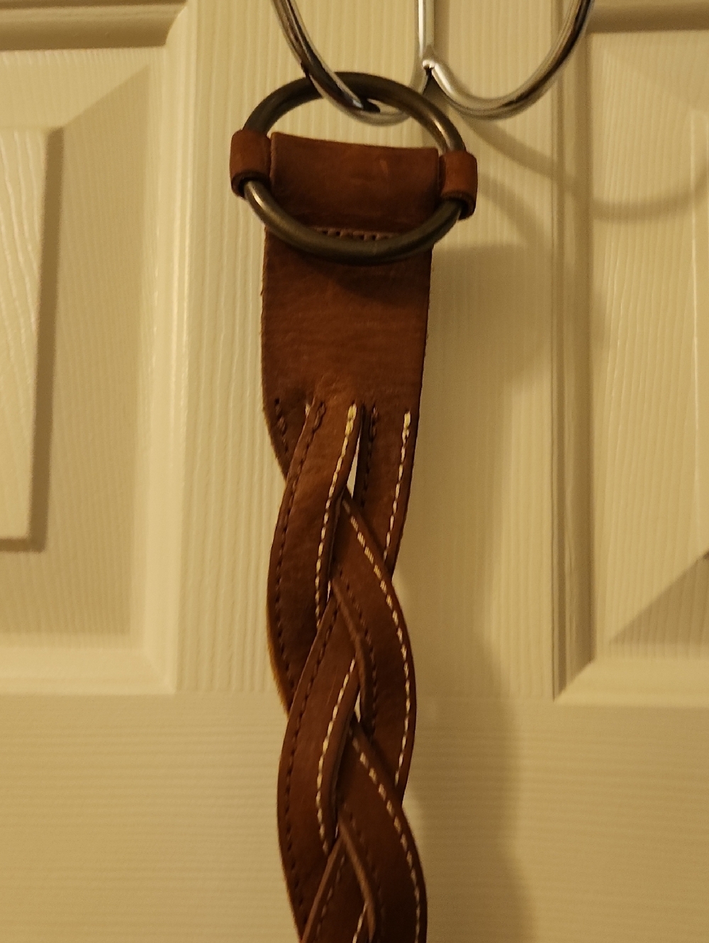 Abercrombue & Fitch Brown Braided Leather Womens Belt with Metal Ring